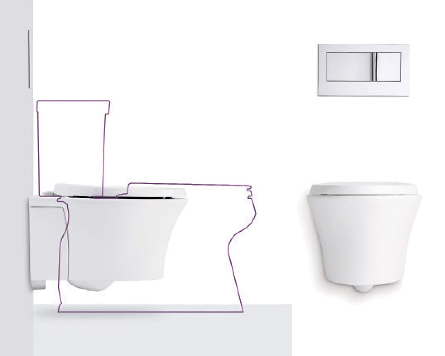 KOHLER K62990 Veil WallHung Elongated Toilet Bowl, White Buy