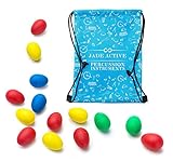 Jade Active - Maracas Egg Shaker Set - Value Pack of 14 - Kids Percussion Music Toy - With convenient storage backpack