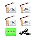 Noiposi 4pcs 3.7v 150mAH Lipo Battery with 6 in 1 Charger for JJRC H36 Eachine E010 GoolRC T36 NIHUI NH010 drone