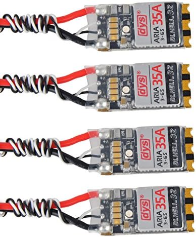 4PCS 35amp Brushless ESC DYS Aria 35A BLHeli_32 32Bit 3-6S Dshot1200 Built-in Current Meter Sensor Electronic Speed Controller for FPV Racing by Hobby-Ace