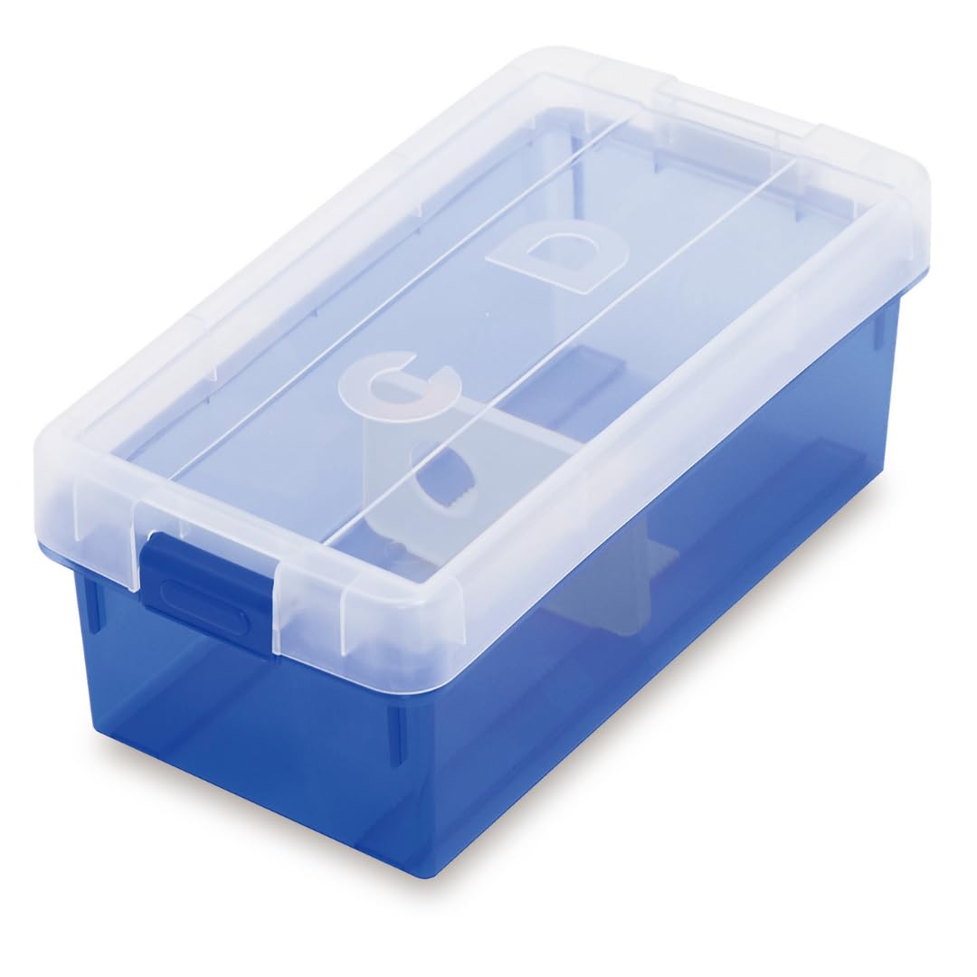 伊勢藤(ISETO) CD収納ケース CDケース ブルー 幅18.6×奥行37.0×高さ14.0cm 日本製 仕切り板 CD約31冊収納 ゲームソフト約20枚収納 積み重ね可能 CD 音楽 ゲーム I-306商品画像