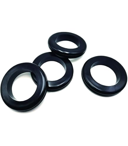 8mm Inner Dia Rubber Wiring Grommets Ring Cable Protector Black 75pcs
