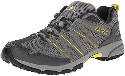 Montrail Mens Mountain Masochist III Trail Running Shoe, Light Grey/Chartreuse, 7 M US