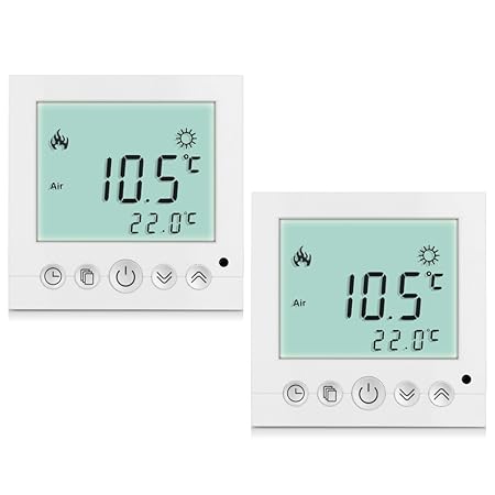 2 x Excelvan Raumthermostat Thermostat Heizung programmierbare elektrische Fußbodenheizung Wandheizung wandthermostat Tempera