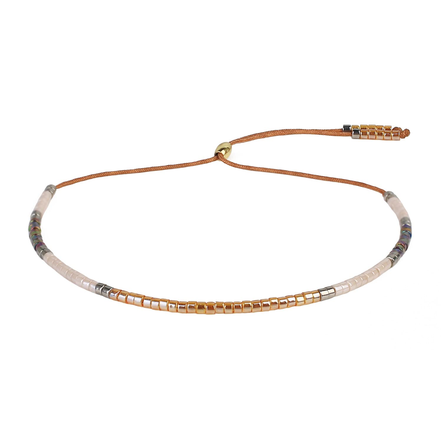 KELITCH Womens Strand Bracelets Boho Miyuki Beads Friendship Bracelets New Summer Beach Rainbow Bracelets (White N)