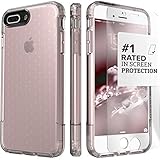 iPhone 7 Plus Case, (Clear Rose Gold) Dual-Layer Inspire SaharaCase Protective Kit Bundle with [ZeroDamage Tempered Glass Screen Protector] Slim Fit [ Shockproof Bumper] Rugged Protection