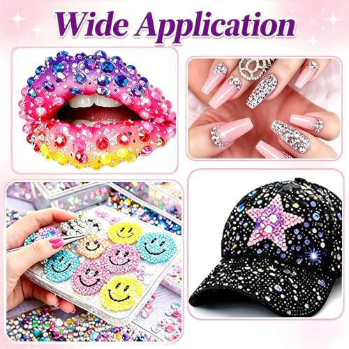 Bedazzling Kit, 28 Colors 3mm Flatback Jelly Rhinestones with Wax Pens, Tweezer, Glue & Sort Trays for Nail Art & DIY Crafts