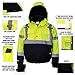 New York Hi-Viz Workwear WJ9012-4XL Men's ANSI Class 3 High Visibility Bomber Safety Jacket, Waterproof (4XL, Lime)