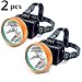 2Pcs Waterproof 50W 2600ft Bright Range keep working 26+hrs LED Headlamp Torch Outdoor Rechargeable Adjustable Headlight for Camping Hunting Fishing high brightness Headlight (2pcs Save $2)