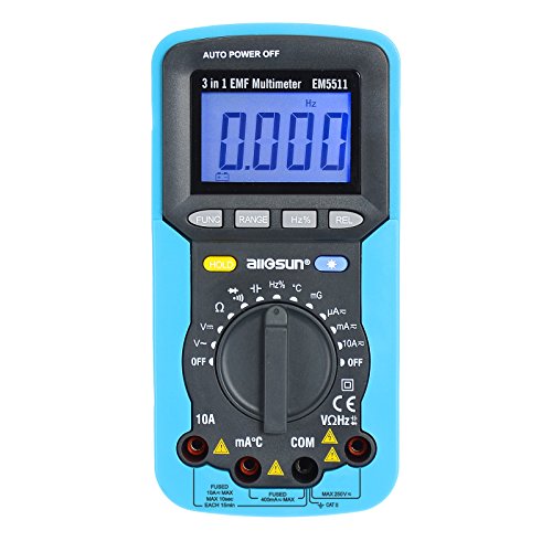 all-sun 3 in 1 EMF Digital Multimeter Antorange Electromagnetic Field Radiation Tester DC AC Volt Ampt DMM