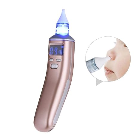 Sanmubo 5 Saugstufen Elektrischer Nasensauger Tragbarer Nasenreiniger mit 2 Größen Silikon Tipps für Baby LCD - Bildschirm un