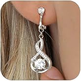 fersltily Clip On Earrings Sliver Dangle Earrings for Women Trendy Hanging Drop Earing Hypoallergenic Clip On Earring Birthday Gifts for Women Jewelry