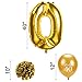 Konsait 40th Birthday Decoration, Cheers to 40 Birthday Banner, Number 40 Foil Balloons Large, Hello 40 Birthday Balloons, Black and Gold, Tissue Paper Pom Poms for 40 Years Old Party Favors Supplies