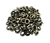 Amanaote 5mm Internal Hole Diameter Bronze Eyelets Grommets with Washer Self Backing Pack of 200 Sets