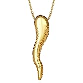 Gold Italian Horn Necklace 925 Sterling Silver Bubble Cornicello Pendant Necklace Italian Horn Jewelry Gifts for Women