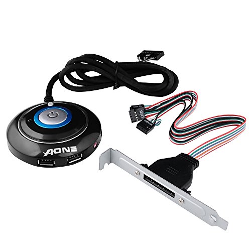 Desktop Computer Case Power Supply Reset HDD Button Switch with Dual USB Ports & Audio Jack