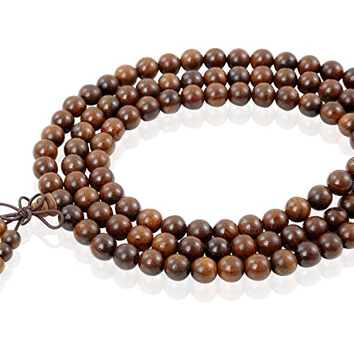 YUEAON wholesale 216pcs 8mm Natural Round Polished sandalwood Loose Beads buddhist prayer mala bead For Jewelry Making DIY Craft