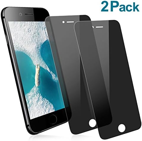 iPhone 7 Plus/ 8 Plus Privacy Screen Protector, Upgraded iphone 8/7 plus [Anti-Spy] [Anti-Scratch] [Easy Installation] Tempered Glass Screen Protector (2 Pack, Black)