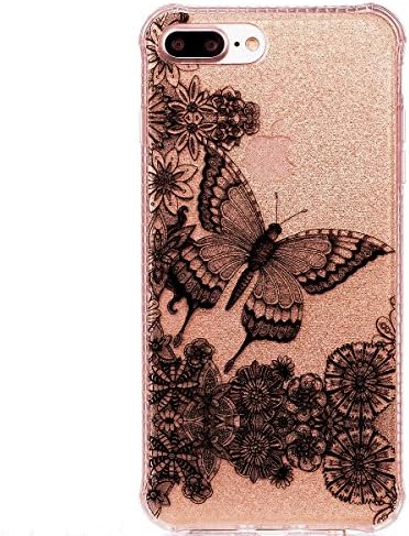 iPhone 7 Plus Case, iPhone 8 Plus Case, Wandeneng Hybrid Fancy Colorful Pattern Hard Soft Silicone Bumper Case Fit for iPhone 7 Plus (2016)/iPhone 8 Plus (2017) (Butterfly)