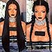 PlatinumHair Long Straight Hair Synthetic Lace Front Wigs Heat Resistant Fiber Silky Straight Wig for Women (Black Color Straight)