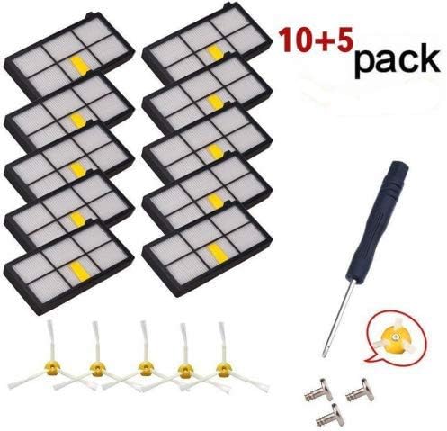Side Brushes and Filters Replacement for Irobot Roomba 800 Series 870 880 ( 800 805 860 861 865 866 870 871 880 885 900 960 966 980 ) Vacuum Cleaning Robots