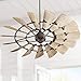 Quorum International 196015-86 Windmill Collection 60 Inch 15 Blade Ceiling Fan I Oiled Bronze Finish I Six Speed Reversible Motor I Modern Contemporary Fixture I