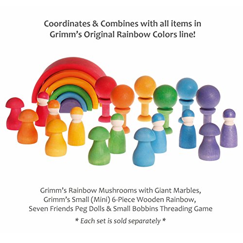 Rainbow Mushrooms for Sorting, Stacking, Building & Playing Games