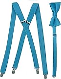 Spencer J's Men's X Back Suspenders & Bowtie Set