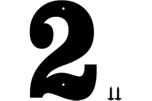 SANSHAOYE 3 Inch House Numbers and Metal Letters for Outdoor Signs – Coated Address Letters for Garden, Door, and Mailbox Decoration, House Letters for Outside with Easy Installation Nail Kit (Number 2)