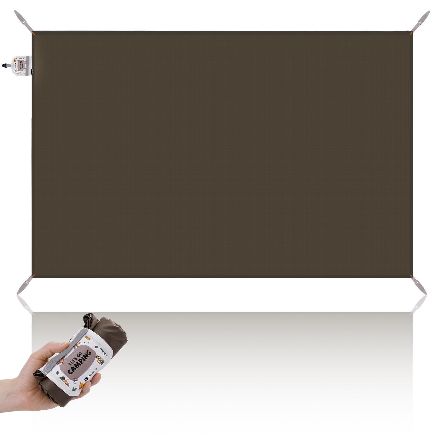 HIKEMAN Pocket Picnic Blanket Beach Mat - Waterproof Beach Blanket,Lightweight Outdoor Travel Blanket for Camping Hiking Beach Picnic Travel (Brown, M)