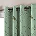 Flamingo P Printed Pair (2 Panels) Soft Microfiber Room Darkening Thermal Insulated & Heating Against Grommet Top Blackout Country Turquoise Birds Curtains/Drapers 63 by 52 inch