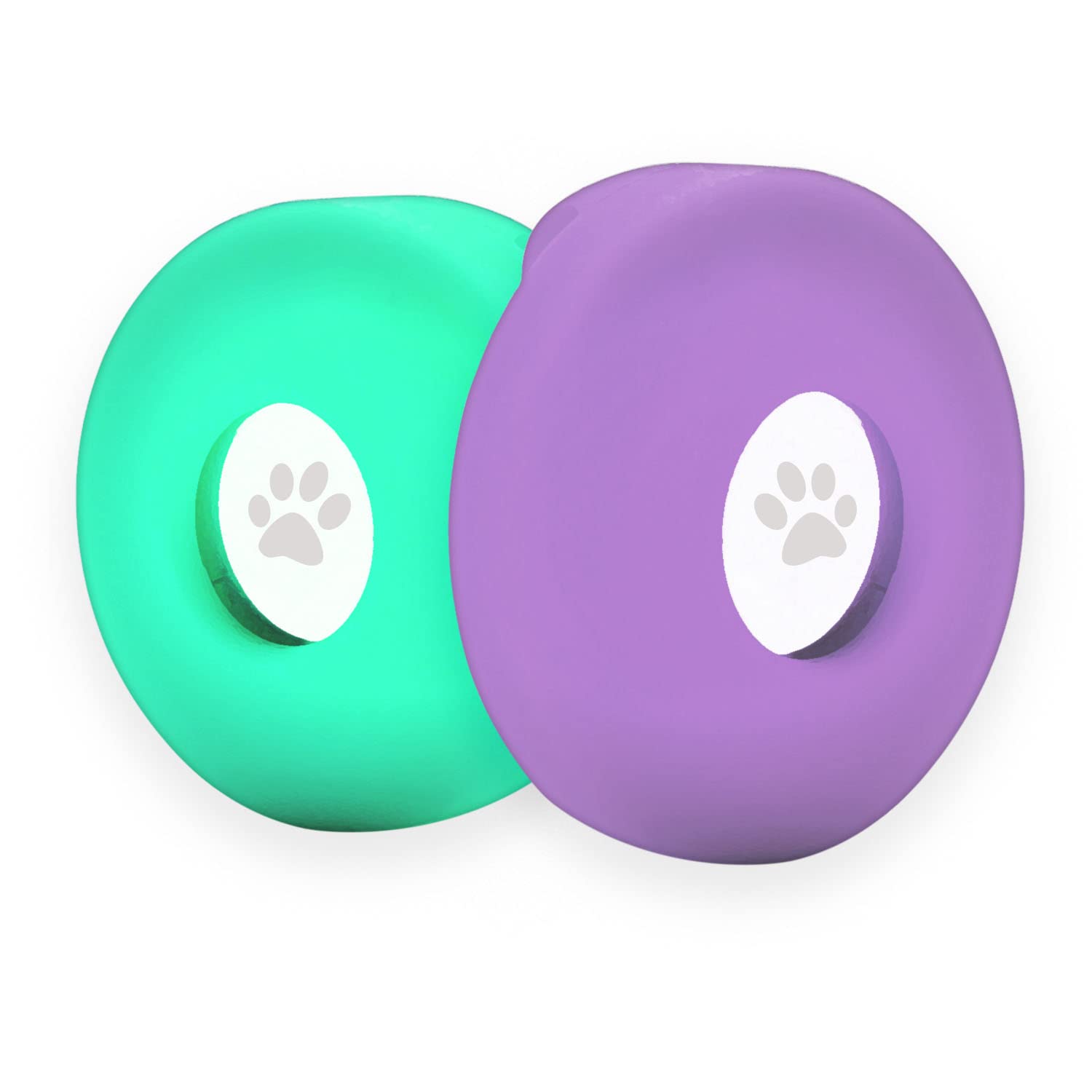 Airtag Dog Collar Holder, Silicone Pet Collar Case for Apple Airtag, Anti-Lost Air Tag Cover for Luggage and Handbag (Purple/Mint)