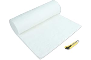 BACLAUGH 1"x24"x96",2400F Ceramic Fiber Fireproof Insulation Blanket, Applicable to Furnace, forging, kiln and Stove