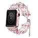 Apple Watch Band,Ezzdo Decorated Handmade Jewelry Faux Pearl Luxury Bracelet Rose Gold Elastic Stretch Replacement Strap + Frame for Women iWatch 38mm 42mm Series 3 2 1 (Pink Jewelry, 38mm)