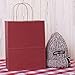 BagDream Gift Bags 8x4.25x10.5 100Pcs Kraft Paper Bags with Handles Bulk, for Shopping, Retail, Merchandise, Gifts, Party Favor, Recycled Red Paper Sacks