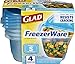 Glad Food Storage Containers - Glad FreezerWare Container - Small - 24 Ounce - 4 Containers
