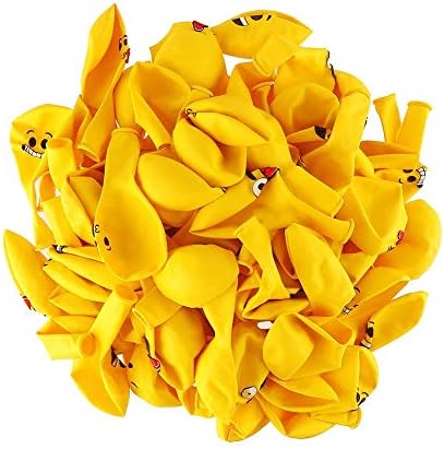 Omenluck 100 Pcs Decorations for Birthday Parties Emotion Series Latex Balloons Smiley Face Balloon
