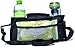 Momwize stroller organizer (Black) fits oversized phones and wider stroller handlebars-Water resistant, insulated cup holders, extra storage capacity and converts to a diaper bag