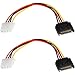 LIQUN 2Pack SATA Power Adapter Cable 15-pin SATA Male to 4-pin Molex Female Power Adapter Cable for IDE Hard Drive 0.66Ft/0.20m