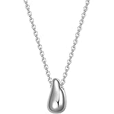 G&L Collectives Stainless Steel Teardrop Pendant Necklace | Stainless Steel | Lightweight Dainty Everyday Jewelry