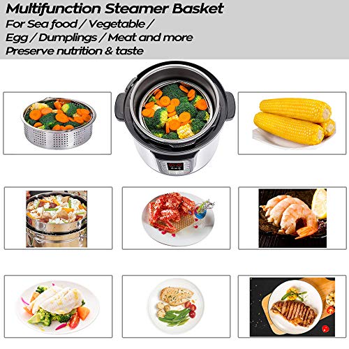 Pressure Cooker Accessories Set 10 Pcs- Fit 5,6,8 Quart (Qt) Instant Pot - Steamer Basket,Non-stick Spring Form Pan,Egg Bites Molds With Handles,Egg Steamer Rack,Tongs, Magnetic Sheet, Recipes E-Book