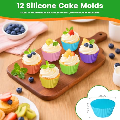 Silicone Mould Hot Air Fryer Accessories for Ninja Double Stack XL 9.5L Air Fryer SL400EU SL400EUCP, Pack of 2 Airfryer Silicone Insert for Ninja Foodi MAX Dual Zone SL400EU/COSORI 8.5L, 27 Items