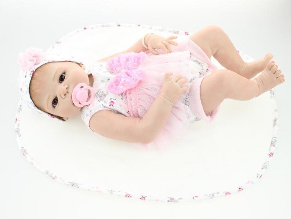 fogo Lifelike Realistic Baby Doll - Bella, 22" Collectible Silicone Full Body Toddler Reborn Doll for Ages 3+, Nursing Treats Shooting Props
