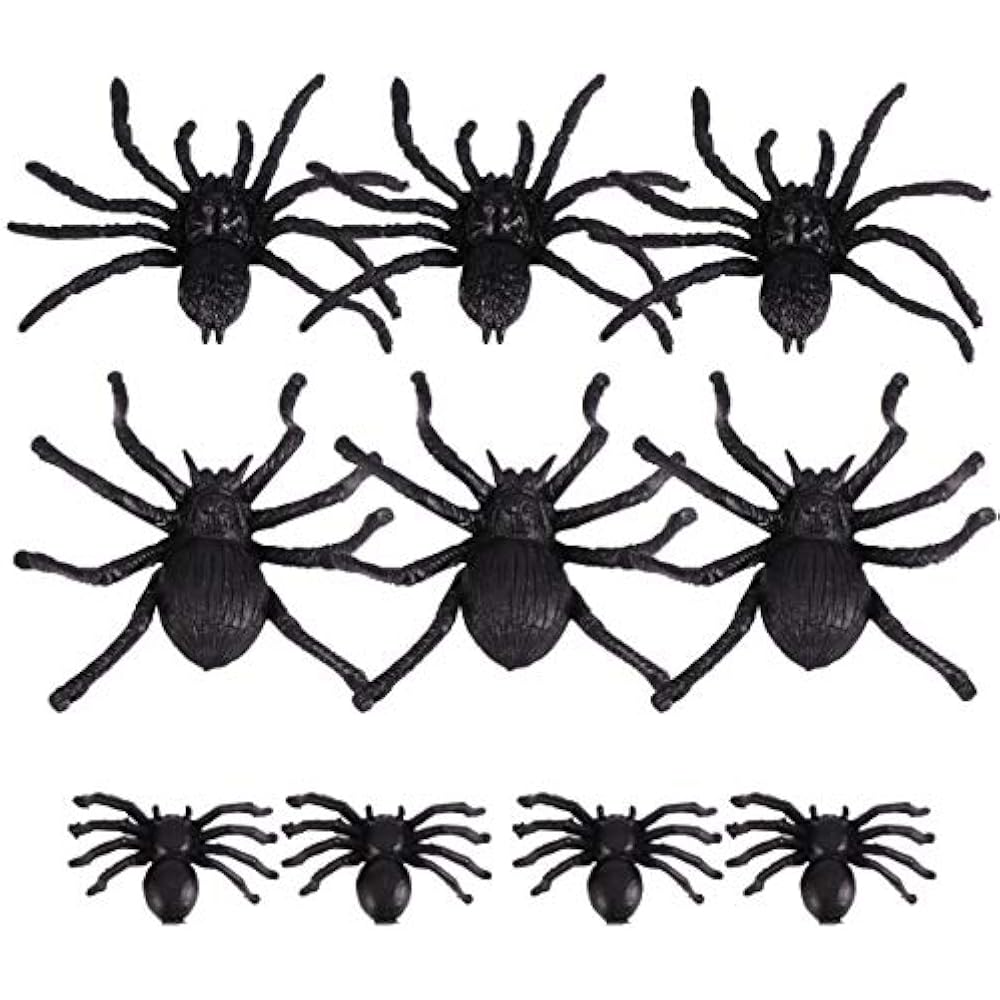 VOSAREA 30PCS Halloween Fake Spiders Plastic Toy Creepy Prank Party
