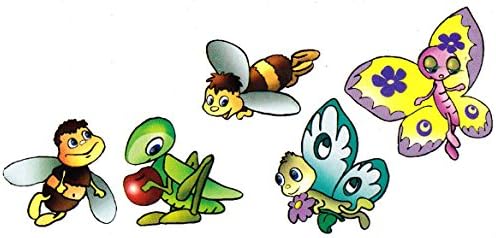 20 Wall/Tile/Furniture Stickers Cutouts - Cartoon/FairyTale Butterfly/Grasshopper/Bee Design, Baby Kids/Children Room ~3.5"
