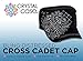 Crystal Case Womens Cotton Rhinestone Cross Cadet Cap Hat (Black)