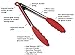 Oberhaus 9-Inch & 12-Inch Premium Red Silicone Tongs 2 Pack (Available Colors: Black, Red, Green, and Pink)
