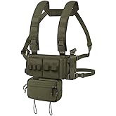 KRYDEX Micro Chest Rig with 5.56/7.62 Magazine Holder,Wing Pouches,Dangler Pouch,Fat Strap Shoulder Harness Set