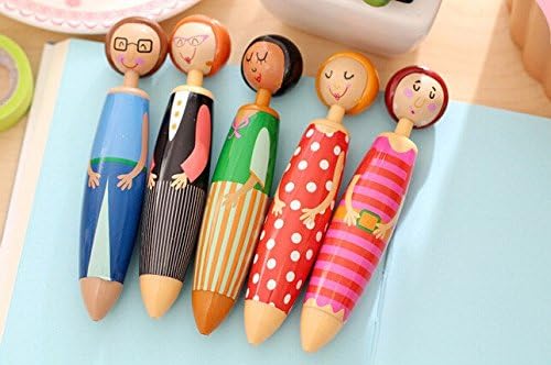 5Pcs Sweet family Girl Doll design ballpoint pen/Lovely ball pen -Stationery office material School supplies