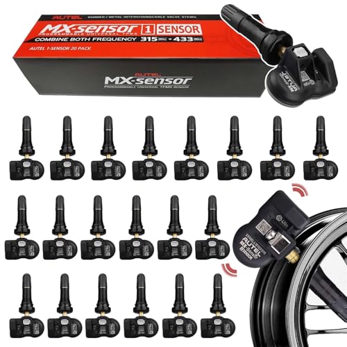 Autel MX Sensor Autel TPMS Sensor Set of 20 Programmable Sensors OE-Level for Tire PressureTire Pressure 2 in 1 315MHz/433MHz Press-in Programmable by TS508 TS408 TS508WF TS608 MS906TS MS906PRO-TS